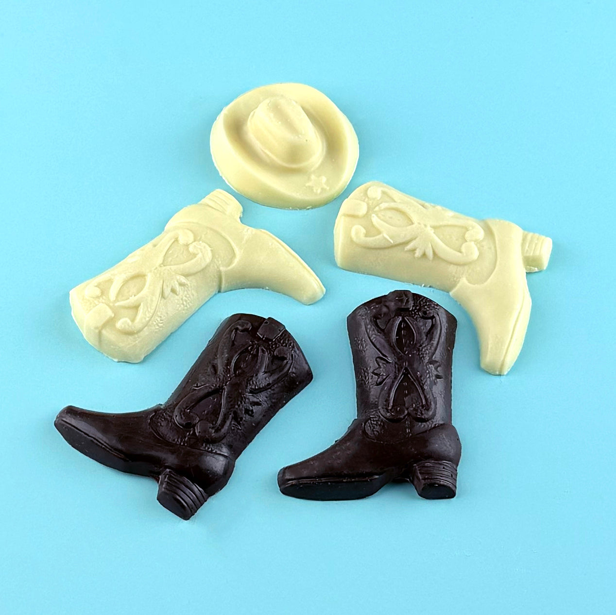 Solid Chocolate Cowboy Hats and Boots