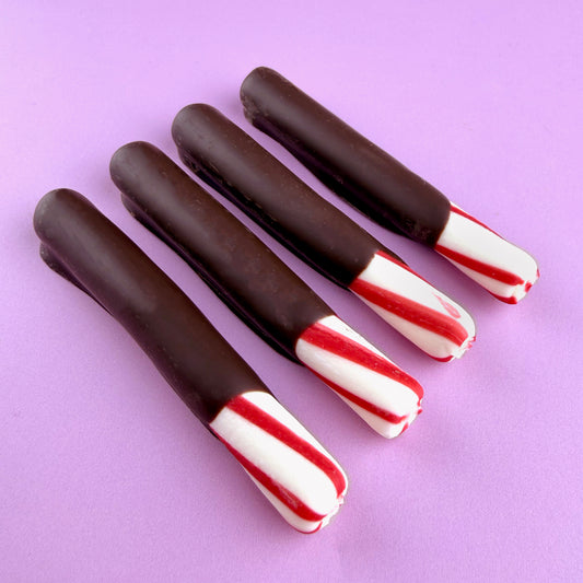 Chocolate Dipped Peppermint Sticks