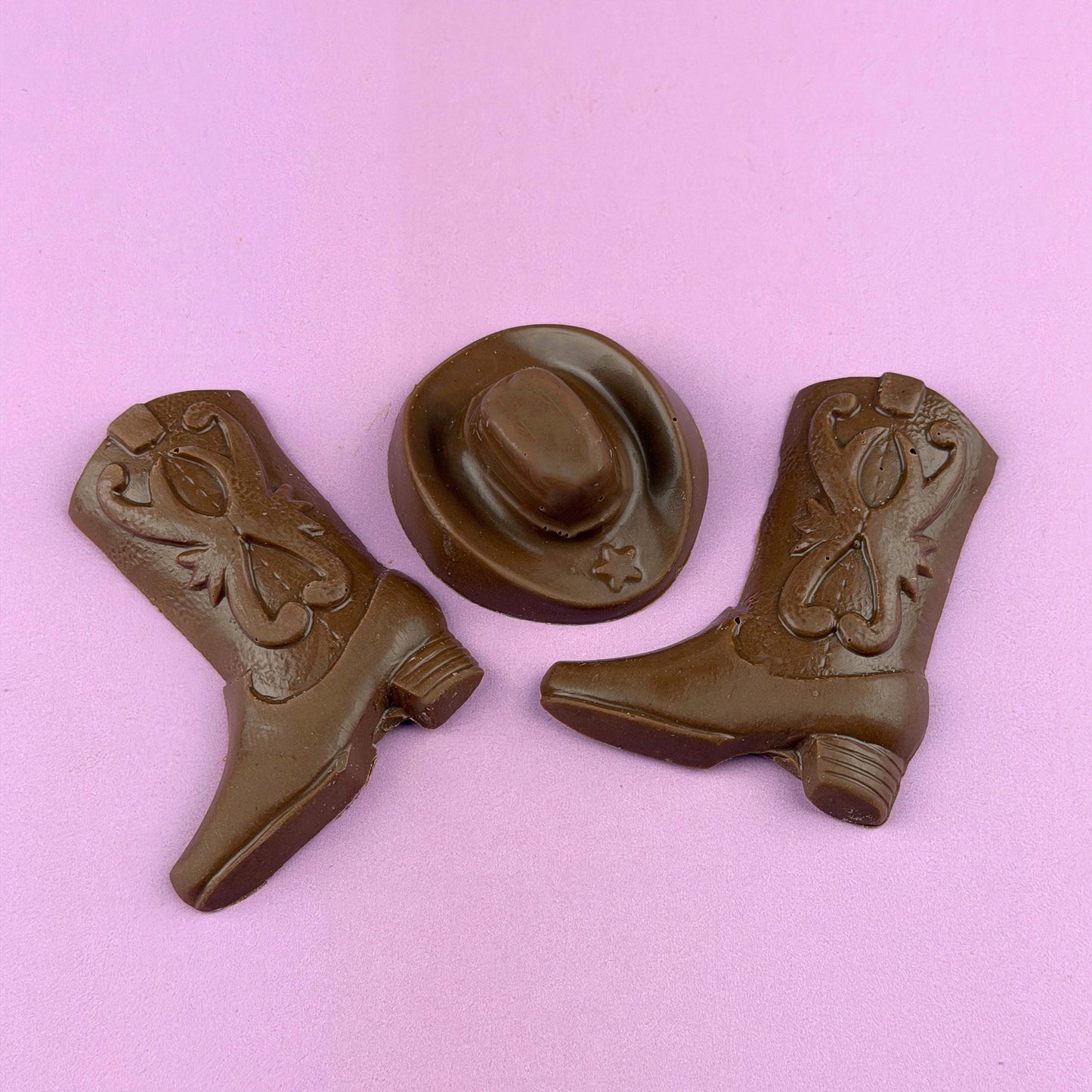 Solid Chocolate Cowboy Hats and Boots